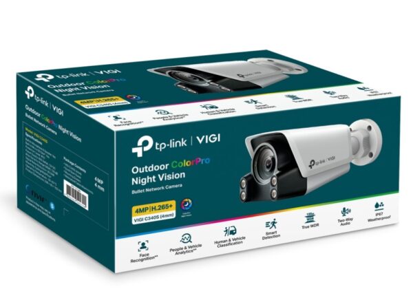 TP-Link VIGI C340S(4mm) VIGI 4MP Outdoor ColourPro Night Vision Bullet Network Camera