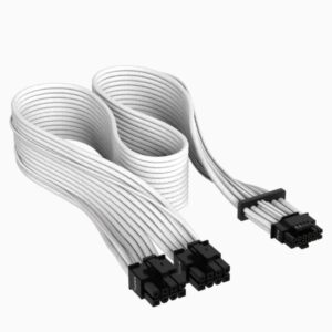 The official CORSAIR Premium Individually Sleeved 600W PCIe 5.0 / Gen 5 12VHPWR PSU Cable delivers power from your CORSAIR Type-4 PSU to the most advanced PCIe 5.0 graphics cards.