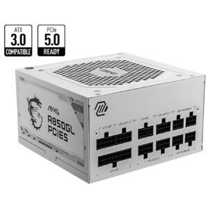 MSI MAG A850GL PCIE5 WHITE 850W Up to 90% (80 Plus Gold) ATX Power Supply Unit (NEW)