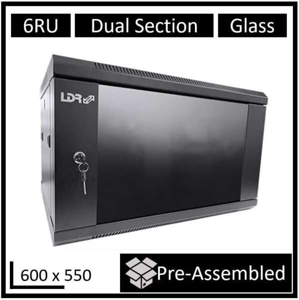 The LDR two-section hanging cabinets are most often used in close circuit television