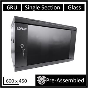 The LDR single section hanging cabinets of the mounting height 6U are most often used in close circuit television