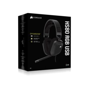 The CORSAIR HS80 RGB USB Gaming Headset delivers incredibly detailed sound through custom-tuned 50mm neodymium audio drivers. Dolby Audio® 7.1 surround sound puts you in the middle of the action