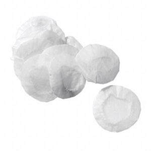 Soft cotton hygiene cover (50 pieces). For use with leatherette ring earpads or acoustic foam earpads. Perfect if different listeners are using the same headset.