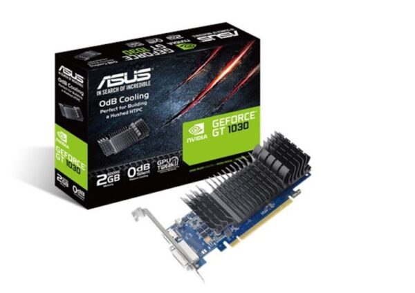 ASUS nVidia  GeForce® GT 1030 2GB GDDR5 low profile graphics card for silent HTPC build (with I/O port brackets)