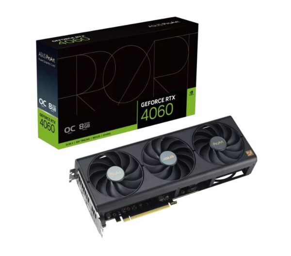 ProArt GeForce RTX™ 4060 OC edition 8GB GDDR6 bring elegant and minimalist style to empower creator PC builds with full-scale GeForce RTX™ 40 Series performance.