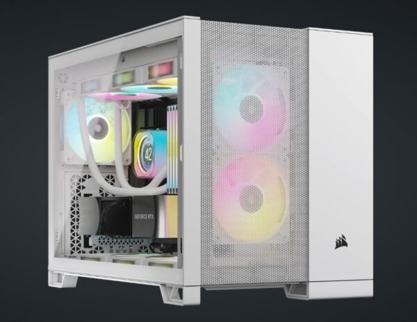 2500D AIRFLOW Mid-Tower Dual Chamber PC Case - White