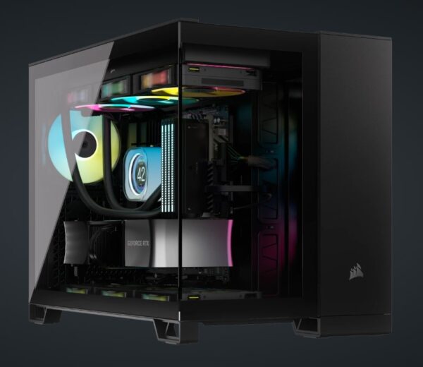 2500X Mid-Tower Dual Chamber PC Case - Black