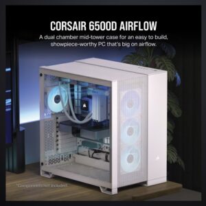6500D AIRFLOW Mid-Tower Dual Chamber PC Case - Black