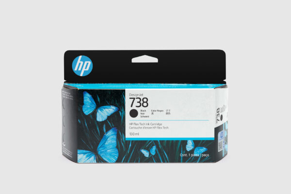 HP 738B 130-ml Black DesignJet Ink Cartridge