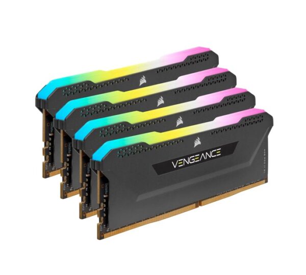 Corsair Vengeance RGB PRO SL 32GB (4x8GB) DDR4 3200Mhz C16 Black Heatspreader Desktop Gaming Memory