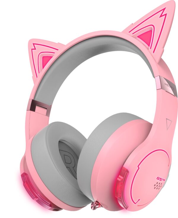 Edifier G5BT Cat Pink Hi-Res Bluetooth Gaming Headset with Hi-Res