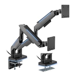 Brateck Heavy-Duty RGB Gaming Monitor Arm For Dual Monitors Fit Most 17"-35" Monitor Up to 20kg per screen VESA 100x100