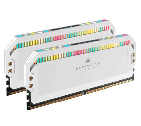 Corsair Dominator Platinum RGB 32GB (2x16GB) DDR5 UDIMM 6200Mhz C36 1.25V White Desktop PC Gaming Memory
