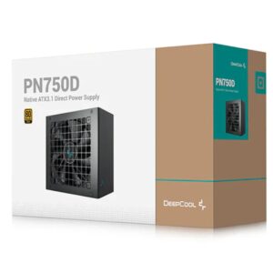 The DeepCool PN750D is a new non-modular power supply that meets the latest Intel ATX 3.1 and PCIe 5.1 standards. With a dedicated 12V-2x6