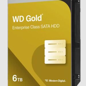Western Digital 6TB 3.5" WD Gold Enterprise Class SATA HDD 7200 RPM  CMR  Cache Size  256MB  5-Year Limited Warranty