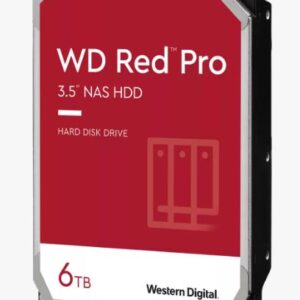 Western Digital WD Red Pro 6TB 3.5" NAS HDD SATA3 7200RPM 256MB Cache 24x7 NASware 3.0 CMR Tech 5yrs wty