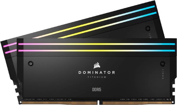 Corsair DOMINATOR® TITANIUM RGB 48GB (2x24GB) DDR5 DRAM 6000MT/s CL30 Intel XMP Memory Kit — Black