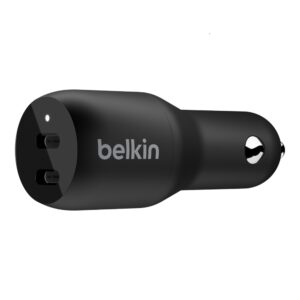 Belkin BoostCharge Dual USB-C Car Charger 36W - Black (CCB002btBK)