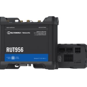 RUT956 is a compact industrial 4G (LTE) router equipped with 4x Ethernet ports
