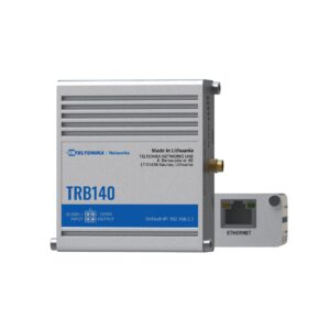 TRB140 is a compact industrial 4G (LTE) gateway equipped with a Gigabit Ethernet port