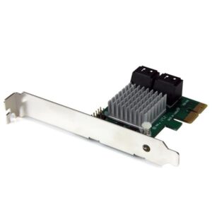 The PEXSAT34RH 4-Port PCI Express 2.0 SATA Controller Card with HyperDuo adds 4 AHCI SATA III ports to a computer through a PCIe slot (x2)