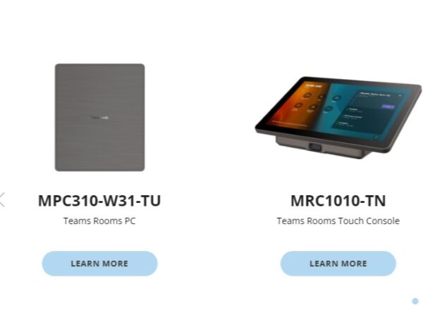 The MRC1010-TN Teams Rooms Touch Console is the cornerstone of the ViewSonic Meeting Space Solution for Microsoft Teams Rooms. Tailored to enhance collaboration in meeting spaces of diverse sizes