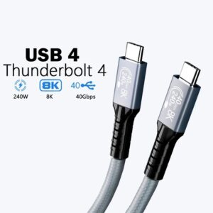 Pisen BoostUp Thunderbolt 4 USB-C to USB-C Cable (1.8M) Black