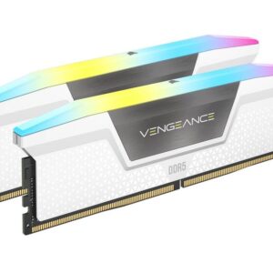 Corsair Vengeance RGB 32GB (2x16GB) DDR5 UDIMM 5600MHz C36 1.25V Desktop Gaming Memory White