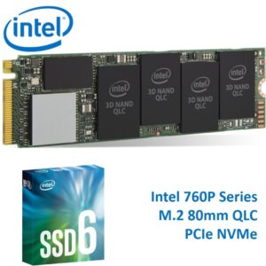 Intel 660P Series M.2 80mm 1TB SSD 3D2 QLC PCIe NVMe 1800R/1800W MB/s 150K/220K IOPS 1.6 Million Hours MTBF Solid State Drive 5yrs Wty