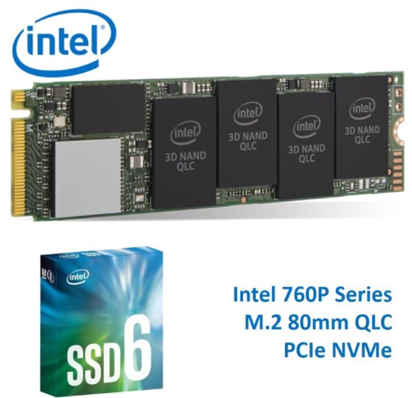 Intel 660P Series M.2 80mm 1TB SSD 3D2 QLC PCIe NVMe 1800R/1800W MB/s 150K/220K IOPS 1.6 Million Hours MTBF Solid State Drive 5yrs Wty