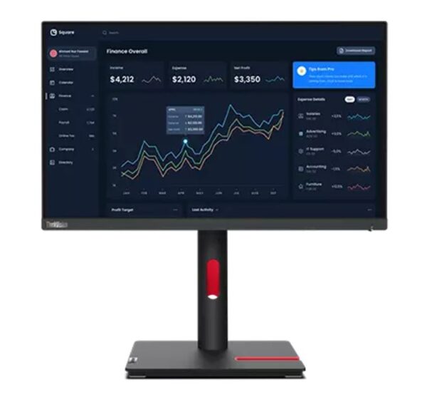 LENOVO ThinkVision T27i-30 27" FHD IPS Monitor 1920x1080 16:9 Anti-Glare Height Adjustable Titl Swivel Pivot 4xUSB3.2 Hub VGA DP HDMI Audio 3yr wty