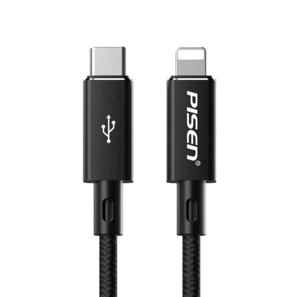 Pisen Braided Lightning to USB-C PD Fast Charge Cable (1M) Black