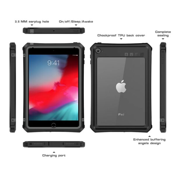 Generic iPad Mini (7.9") (5th/4th Gen) WaterProof Case - Black