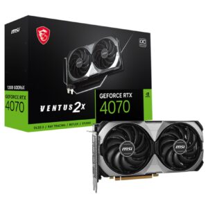 MSI nVidia GeForce RTX 4070 VENTUS 2X 12G OC Video Card  2520 MHz Boost Clock