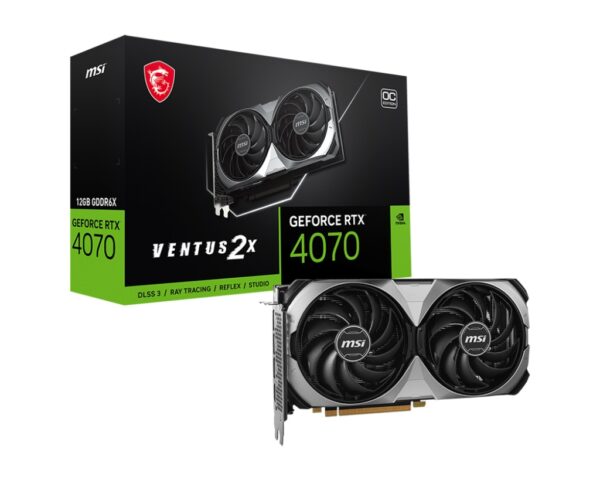 MSI nVidia GeForce RTX 4070 VENTUS 2X 12G OC Video Card  2520 MHz Boost Clock