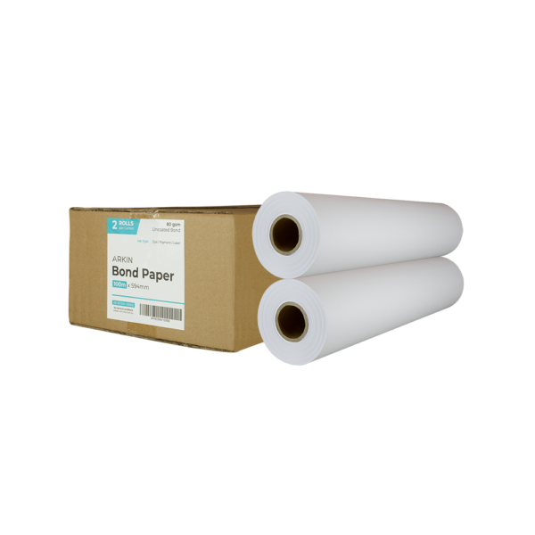 Bond Paper - 80 gsm - 594mm x 100m 2 Rolls