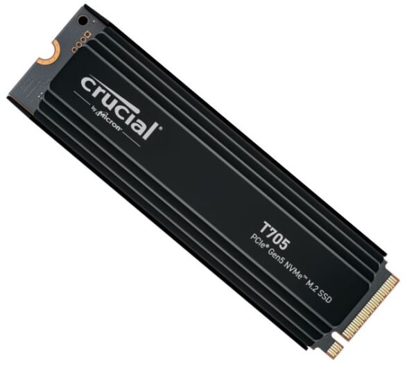 Crucial T705 2TB Gen5 NVMe SSD Heatsink - 14500/12700 MB/s R/W 1200TBW 1500K IOPs 1.5M hrs MTTF with DirectStorage for Intel 14th Gen  AMD Ryzen 7000