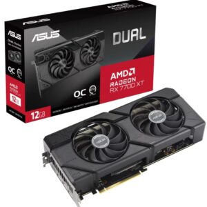 ASUS Dual Radeon™ RX 7700 XT OC Edition 12GB GDDR6 is armed to dish out frames and keep vitals in check