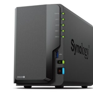 Synology DS224+ 2 Bay NAS Intel Celeron J4025 2-core 2.0 GHz 2 GB DDR4 non-ECC SATA HDD/SSD 2 RJ-45 1GbE LAN 2 USB 3.0 Port Hot swappable