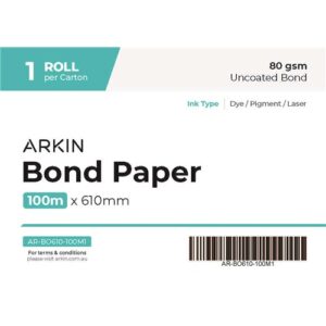 BOND PAPER 80GSM - 610MM X 100M 1 ROLL/CTN - AVAILABLE JAN2025