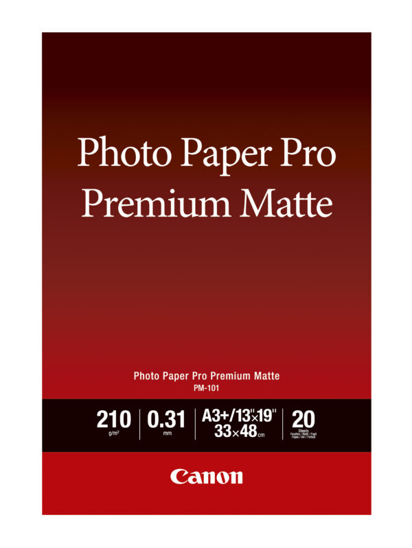 CANON PM101A3 20 SHEETS 210 GSM PHOTO PAPER PRO PREM MATTE SMOOTH TEXTURE