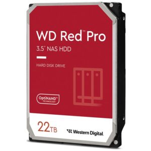 Western Digital WD Red Pro 22TB 3.5" NAS HDD SATA3 7200RPM 512MB Cache 24x7 300TBW ~24-bays NASware 3.0 CMR Tech 5yrs wty