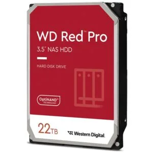 Western Digital WD Red Pro 22TB 3.5' NAS HDD SATA3 7200RPM 512MB Cache 24x7 300TBW ~24-bays NASware 3.0 CMR Tech 5yrs wty – Western Digital HAWD-RDP35-22TB 3.5' SATA HDD (Desktops) Product Image