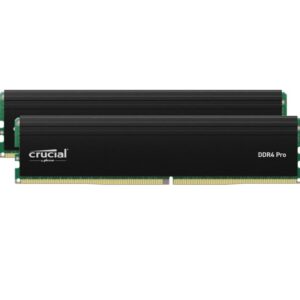 Crucial Pro 32GB (2x16GB) DDR4 UDIMM 3200MHz CL22 Black Heat Spreaders Support Intel XMP AMD EXPO for Desktop PC Gaming Memory