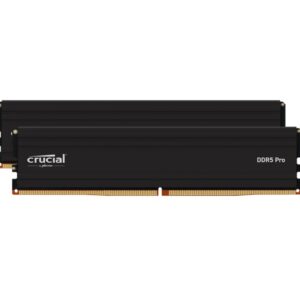 Crucial Pro 32GB (2x16GB) DDR5 UDIMM 5600MHz CL46 Black Heat Spreaders Support Intel XMP AMD EXPO for Desktop PC Gaming Memory