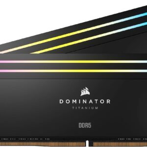 Corsair DOMINATOR® TITANIUM RGB 64GB (2x32GB) DDR5 DRAM 6600MT/s CL32 Intel XMP Memory Kit — Black