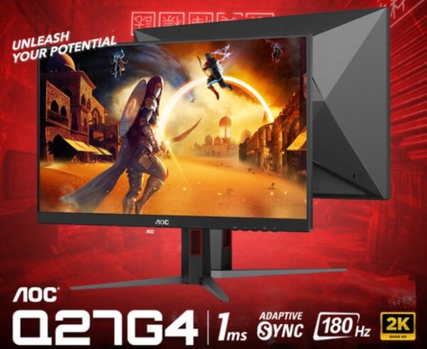 Only for the true valiant! This AOC Q27G4 gaming monitor is made with a fast IPS panel