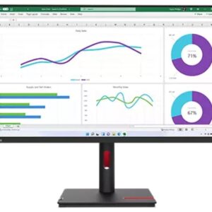 LENOVO ThinkVision T32H-30 31.5"/32" 60Hz QHD Monitor 2560 x 1440 16:9 4ms IPS Height Adjustable Tilt Pivot Swivel HDMI DP Ethernet USB VESA 3yr wty