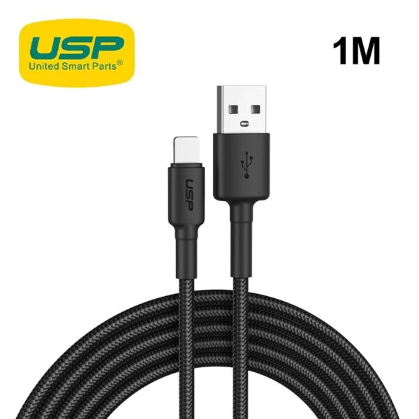 USP BoostUp Braided Lightning to USB-A Cable (1M) Black