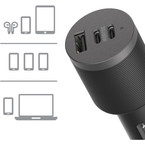 OtterBox USB-C 72W Triple Port Premium Pro Fast Car Charger - Black (78-80899)